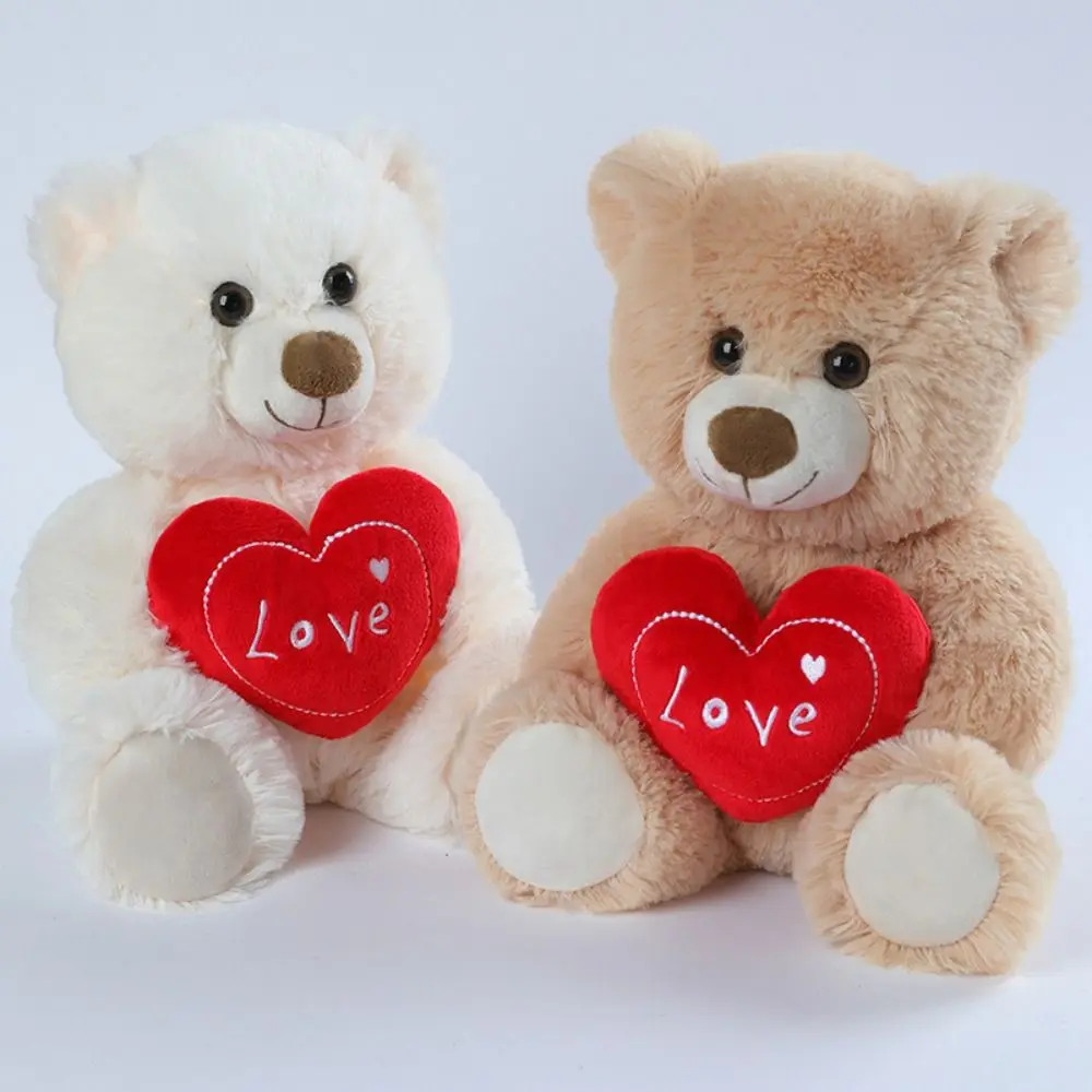 

Heart Bear Dog Bear Stuffed Toy Stuffed Animal Soft Cute Plush Bear Doll Love Letter Romantic Valentine's Day Gift Home Decor