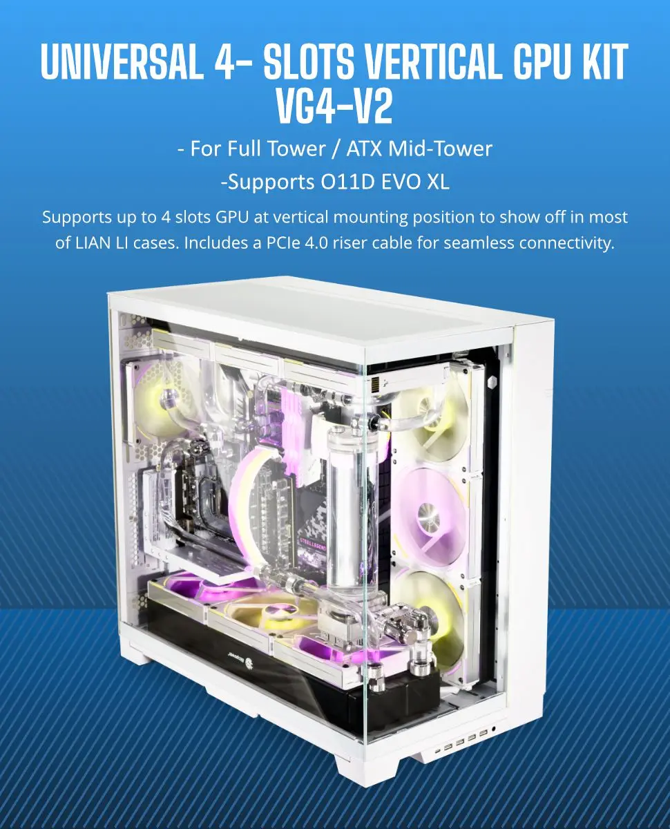 LIAN-LI GEN5 Vertical GPU KIT ホワイト Kit GPU vertical universal de 4 slots Lian-Li - AliExpress 7