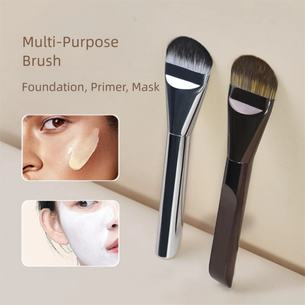 Brocha para base ultrafina, lengua ancha, sin polvo, corrector, sin marcas, máscara de cabeza plana, herramientas de belleza para mujer