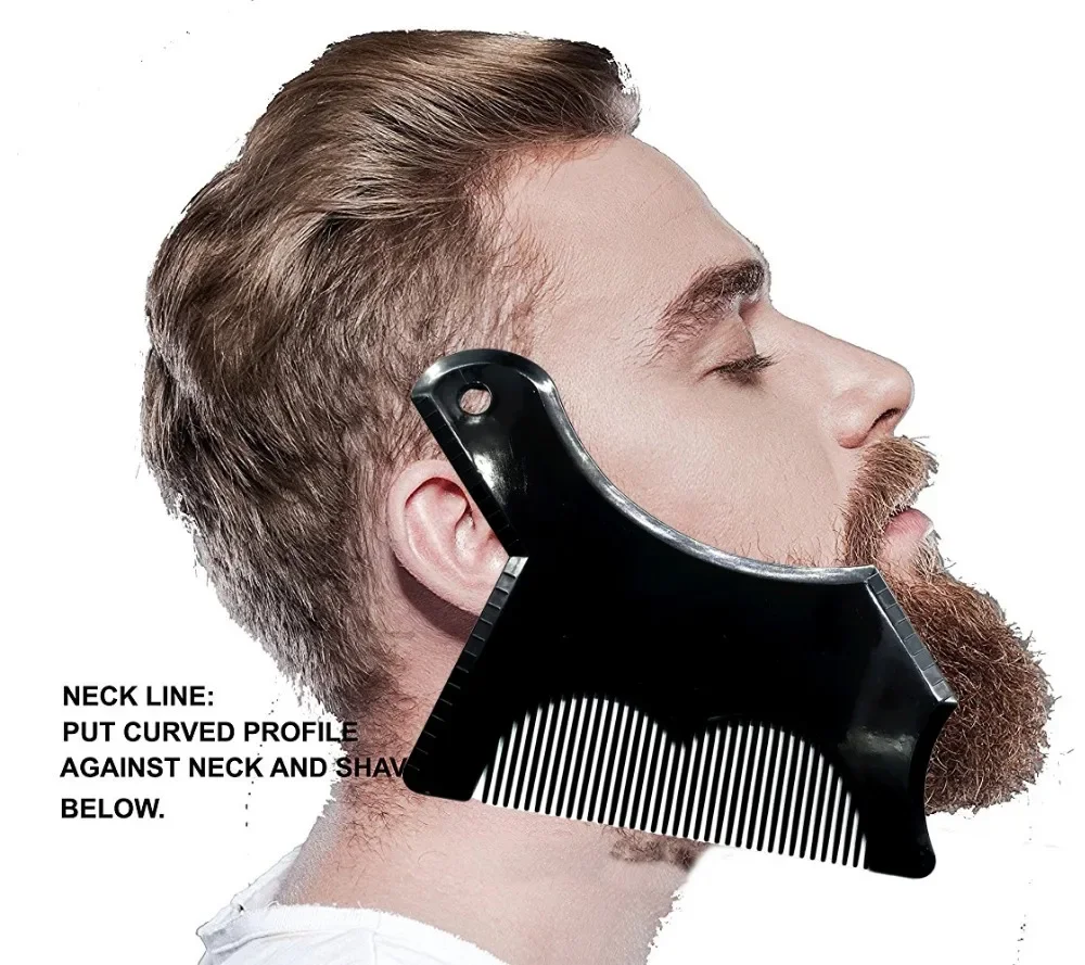 1pc Men Beard Shaping Styling Template Comb Transparent Men's Beards Combs Beauty Tools for Hair Beard Trim Templates Hairstyles