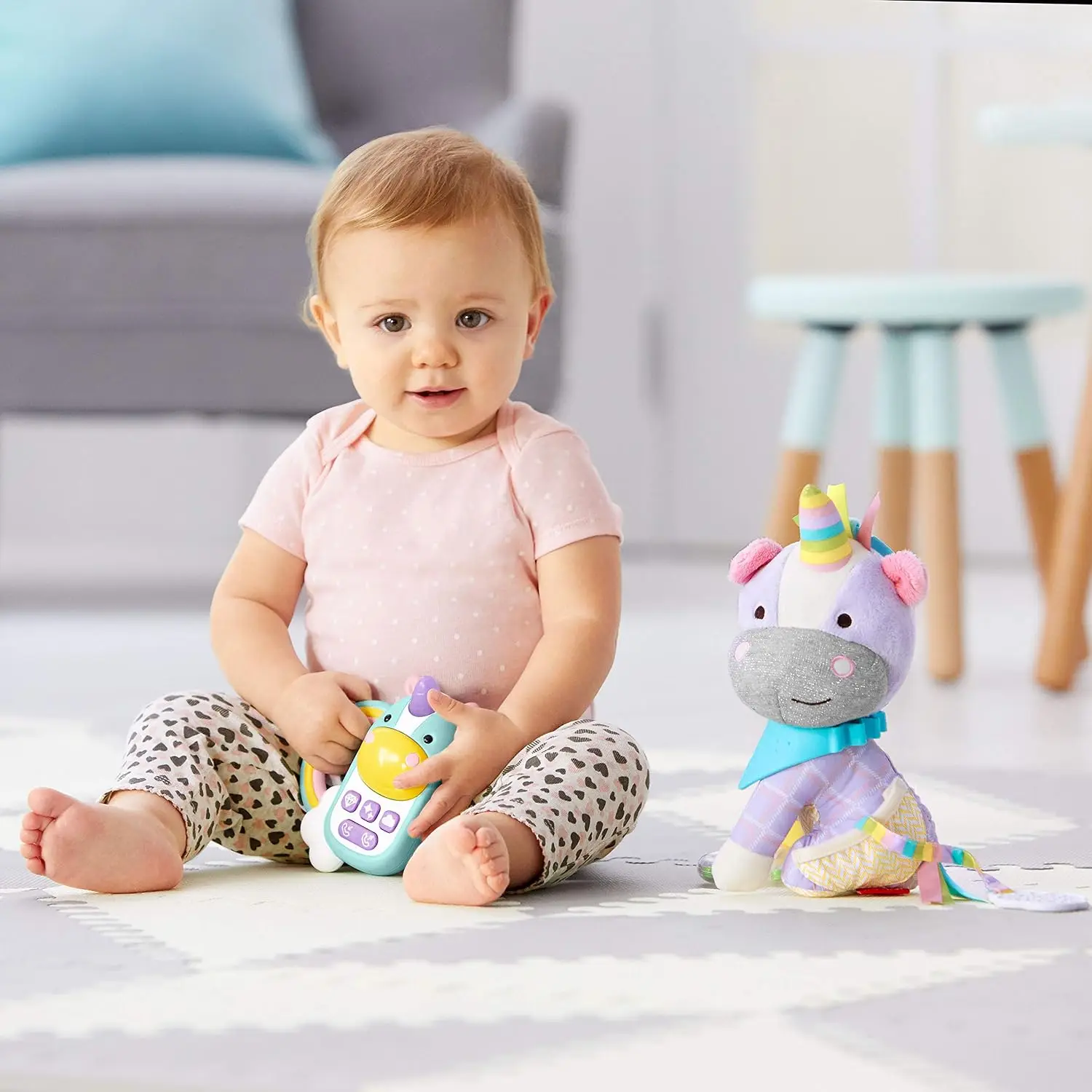 3-in-1 Baby Activity Push Walker to Toddler Scooter, Zoo Unicorn & Phone Toy view 6