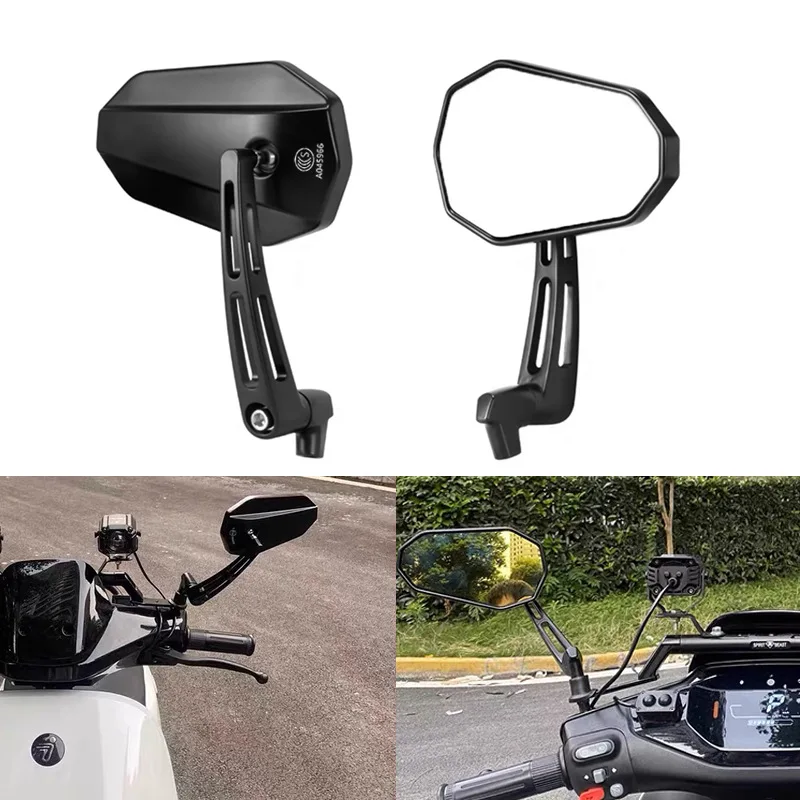 

Aluminum Alloy Motorcycle side mirrors 8 10mm Black Rear Mirror Universal For Yamaha XSR 600 750 MT-25 MT 03 07 09 FZ 07 Suzuki