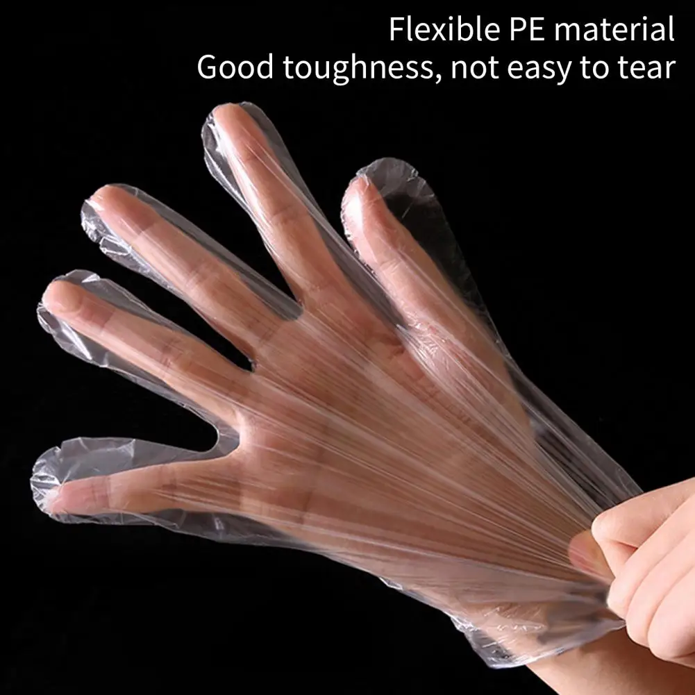 Polyethylene Gloves Grooming Gloves Latex-free Disposable Plastic Gloves for Cooking Painting 200 Pcs Safe Home Work for Food