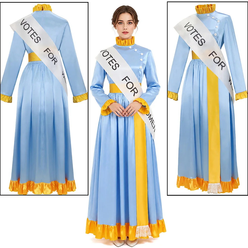 

Movie Poppins Mary Cosplay Uniform Dress Costume Blue Women Long Skirt Clothes Outfits Disguise Suits Halloween Carnival Party