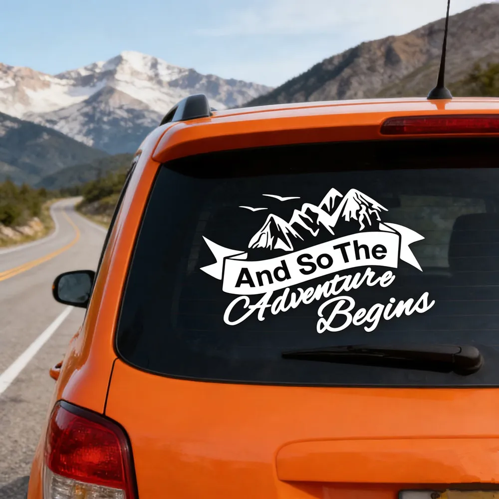 

Car Adventure Mountain Sticker for Van Camper Caravan Truck Camping Rv Cargo Motorhome Decor Decal Cover Accessories Car Sticker