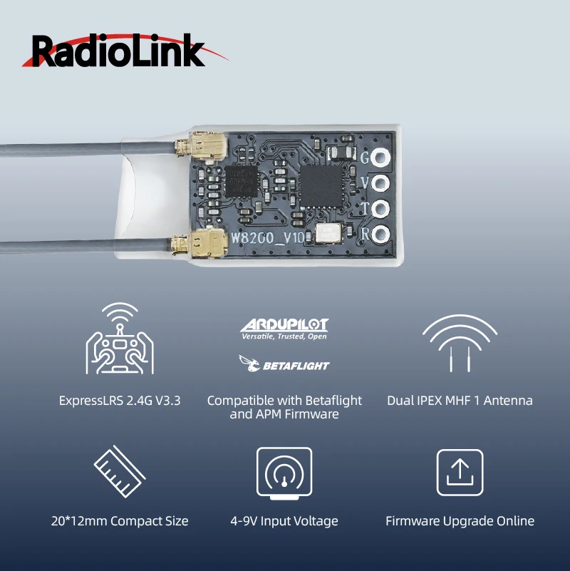 

Radiolink ER16 ELRS 2.4G 16 Channel Receiver ExpressLRS V3.3 for High-frequency Long-range Module for Betaflight APM Firmware