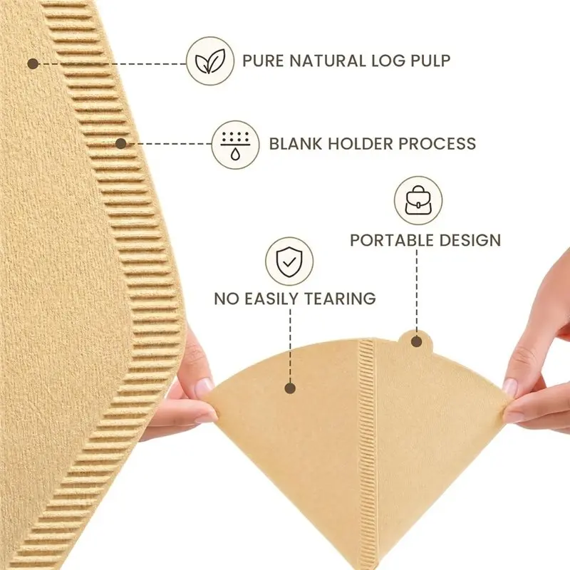 ALIM-200Count 4 Cone Coffee Filters For 8-12 Cup Coffee Makers Disposable