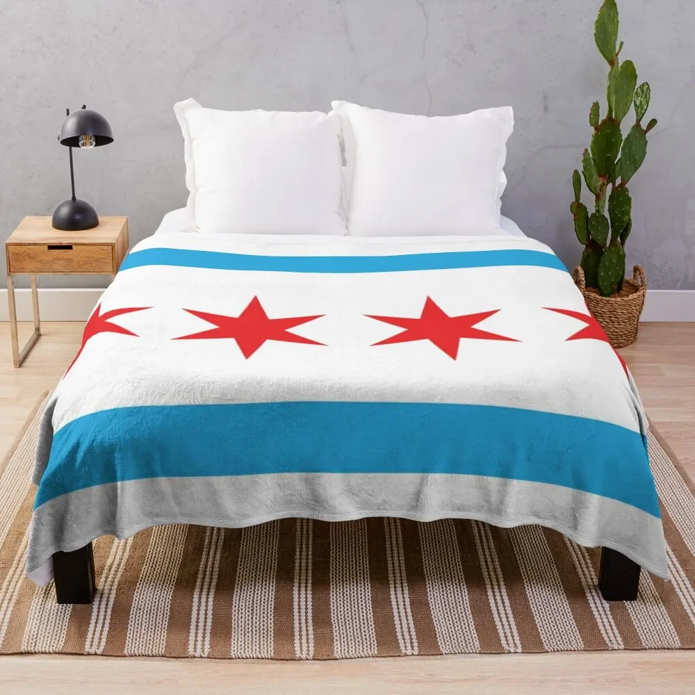 

Chicago Flag Throw Blanket Nap Blankets For Bed Blankets