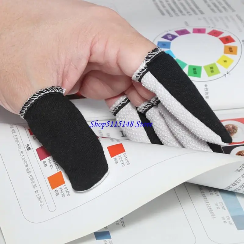 F3MA厚い快適な快適なノンズスリップワークフィンガーカバー通気性のある綿素材と柔軟な弾性バンドでガードスリーブ