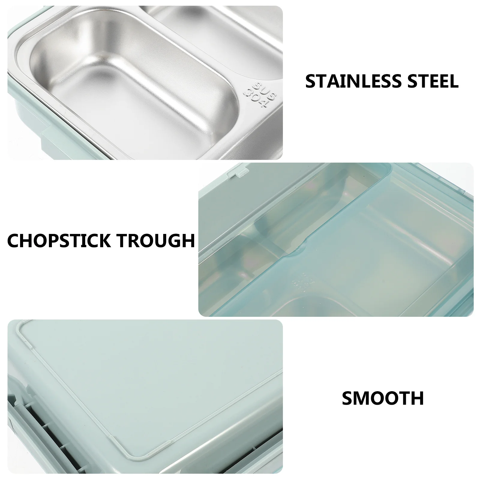 

Portable Stainless Steel Lunch Box 3 Compartments Leakproof Bento Food Container for Work School Bento Lunch Box