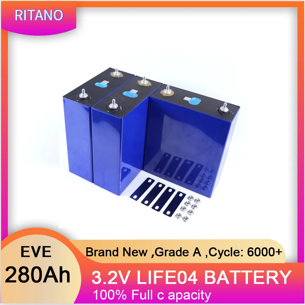 

EVE 280Ah Lifepo4 класс A EVE LF280K 6000 циклов батарея 310AH Lifepo4 аккумуляторные батареи 3,2 В литий-ионные фосфатные батареи