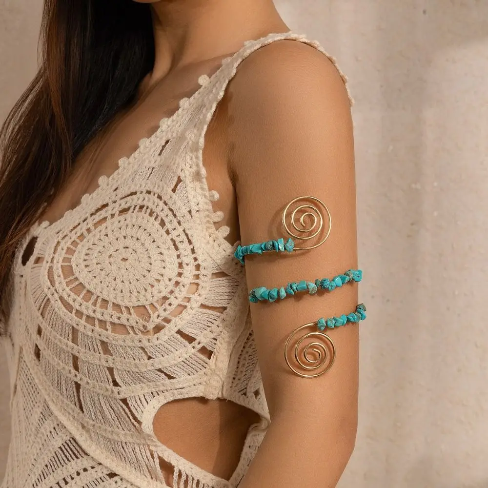 

Chic Alloy Bohemian Arm Cuff Handmade Craft Multi Style Adjustable Armband Adjustable Retro Upper Arm Bracelet Women's Jewelry
