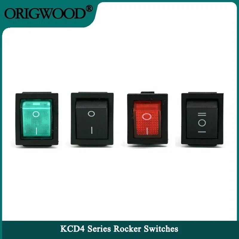 

1/5pcs KCD4 Rocker Switch ON-OFF/ON 2/3 Position 4/6PIN Electrical equipment With Light 16A 250V/20A 125VAC Power Switches