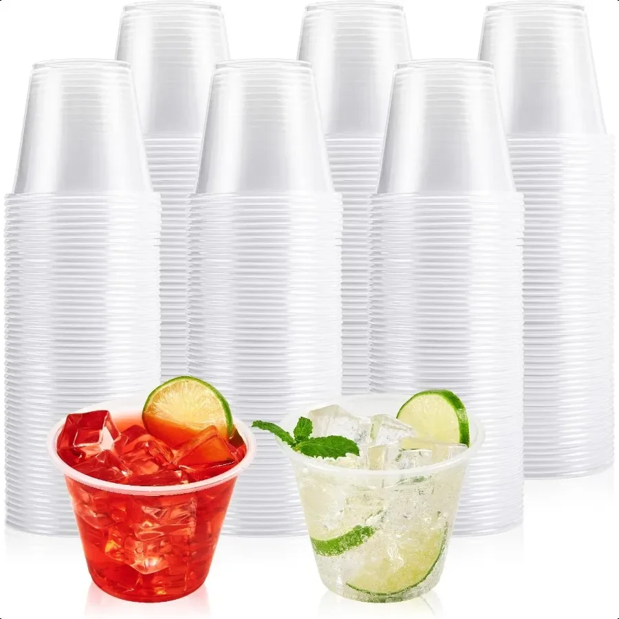 

600 Pack 9 oz Clear Plastic Cups 9 Ounce Party Cups for Cocktail Parties Picnics and Events