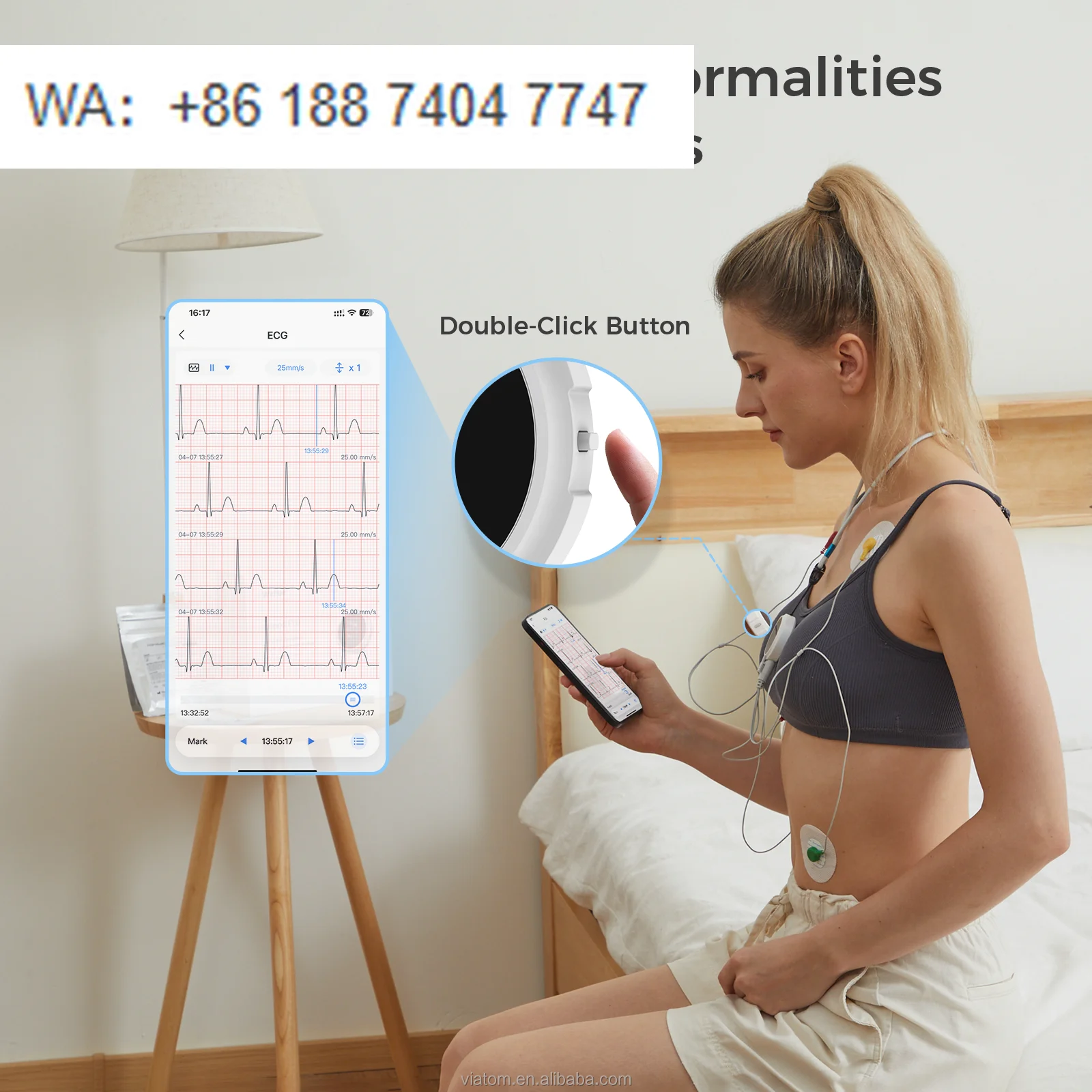 Viatom Lepod Pro Professional Medical Grade 12 Lead ECG Portable 24 Hour ECG Recording Holter ECG Monitor