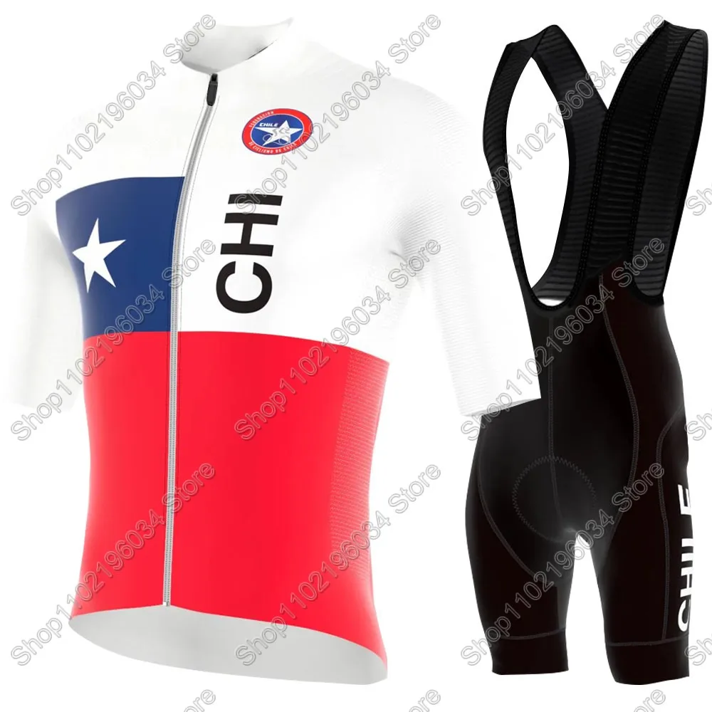 2025 Chile Cycling Jersey National Team Set Summer Cycling Clothing Road Bike Shirts Suit Bicycle bib Shorts MTB Maillot