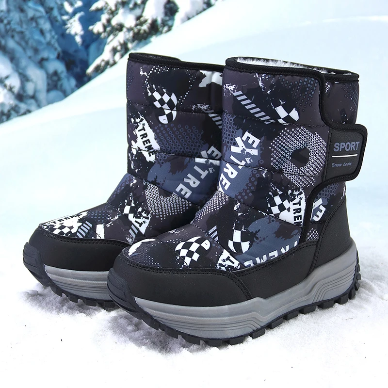 Winter Children Shoes Plush Waterproof Fabric Non-Slip Girl Shoes Rubber Sole Snow Boots Fashion Warm Outdoor Boots bota neve