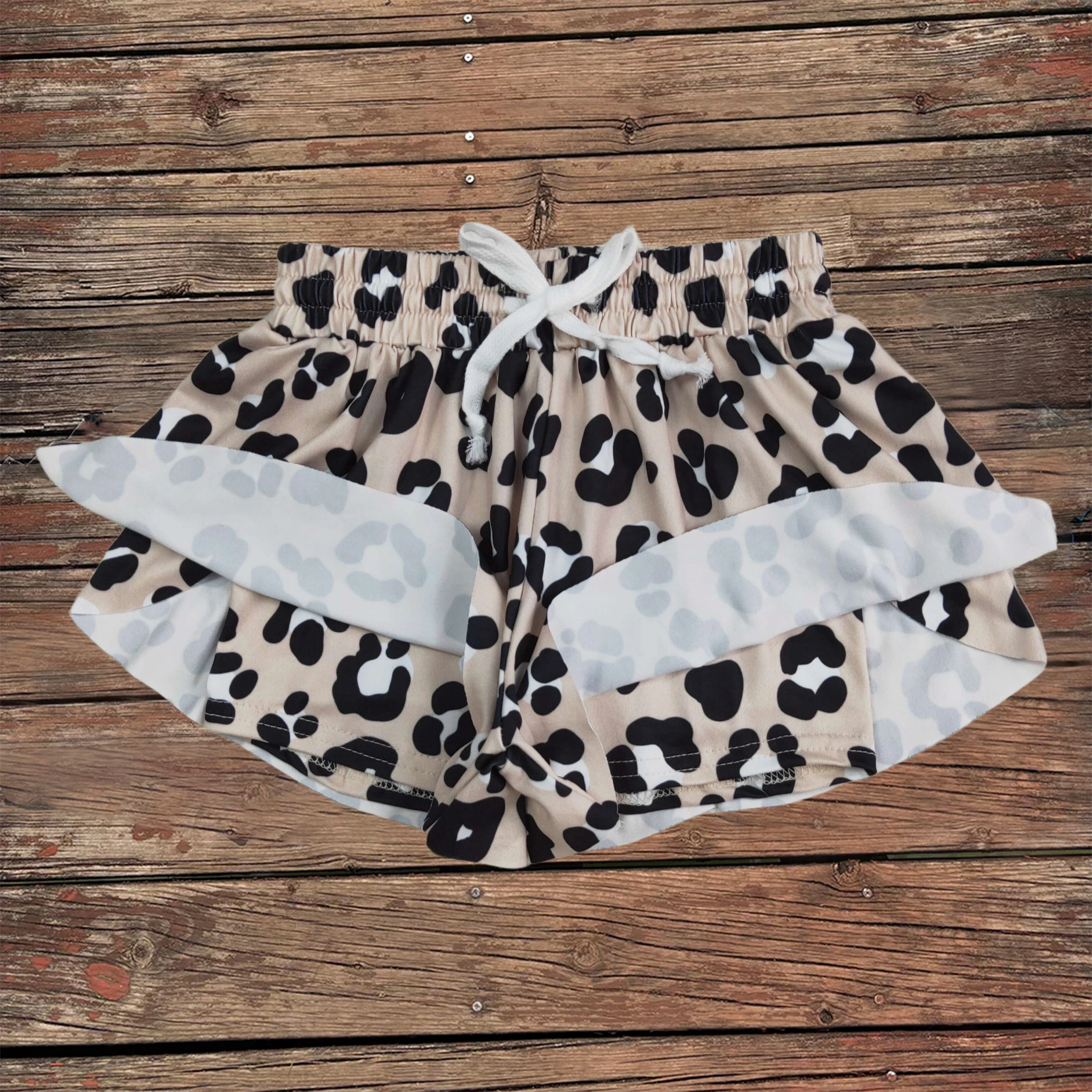 

Wholesale Boutique Baby Girls Black Leopard Summer Shorts Toddler Infant Pocket Skort Skirts Bottom Kids Children Clothes