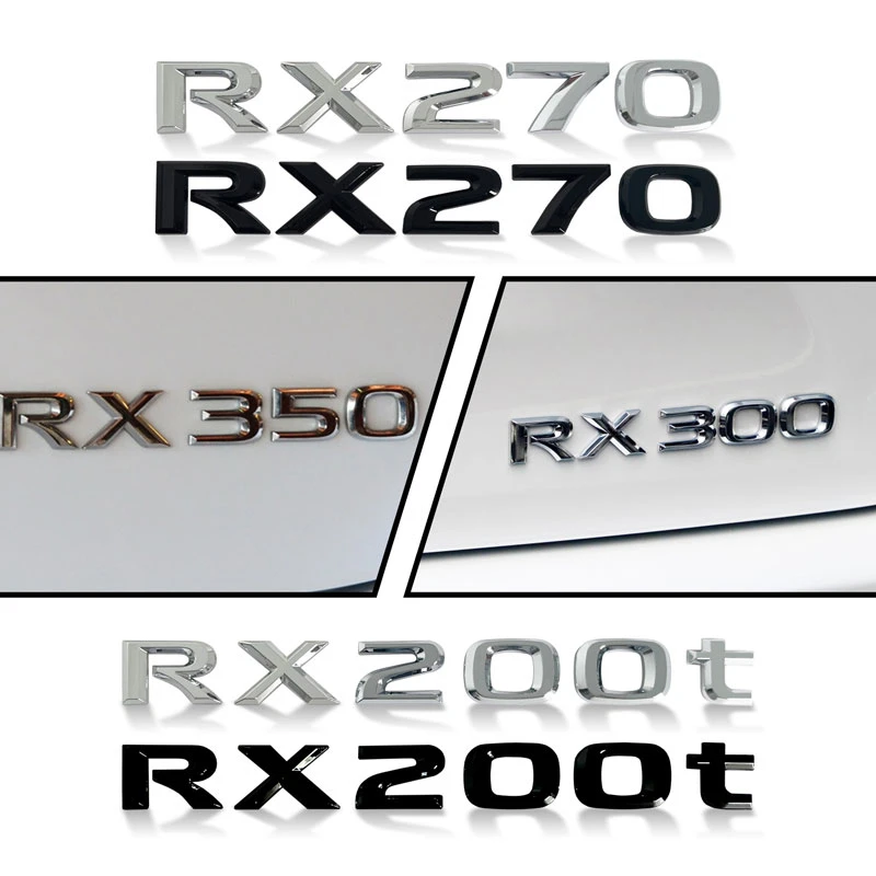 

3D наклейка из АБС-пластика RX270 RX300 RX350 RX200t, эмблема, значок, хромированный черный/серебристый, наклейка с буквами для Lexus, декор заднего багажника
