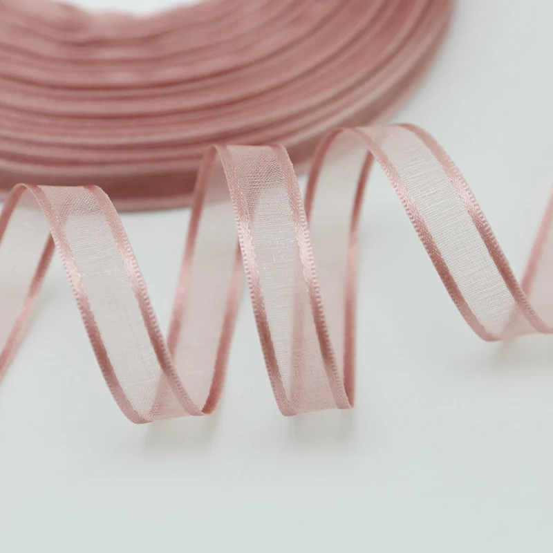(50 Yards/Rolle) 3/8'' (10mm) Breitseitiges Organza-Band Großhandel Geschenkverpackung Dekoration Handgemachtes DIY-Band