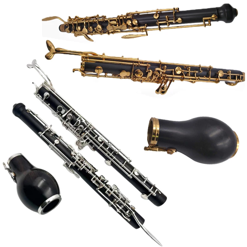 Master Professional English Horn Alto Oboe F Key Silver/Gold plated Keys Ebony Body Woodwind Instrument with Reed Gloves Case