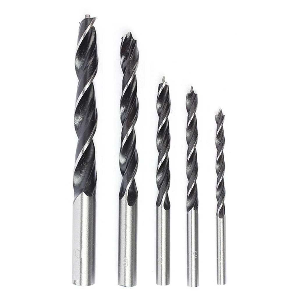 NEW Arrival  5Pcs/box 3 Flute wood Drill Bits Set for Woodworking Metal Power Tools Wood Drilling High Quality twisted drill