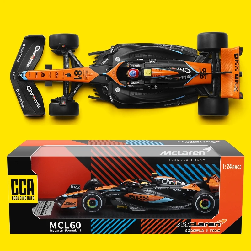 1/24 McLaren F1 MCL60 2023 Racing Team CCA 1:24 Diecast Metal Toy 