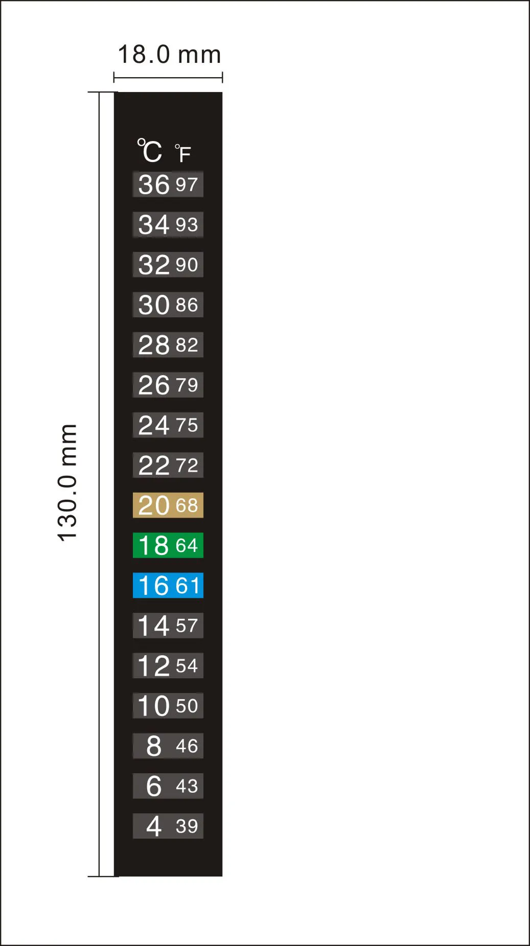 Dual Scale Aquarium Fish Tank Fahrenheit Sticker Digital  Display  Aquarium Temperature Strip