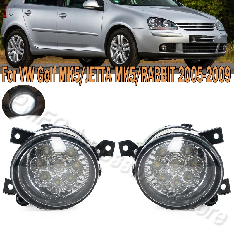 PMFC Zespół świateł przeciwmgielnych przedniego zderzaka Foglamp LED White Dla VW Golf Mk5 Jetta Rabbit 2005 2006 2007 2008 2009 1Kd 941700   1Kd 941699