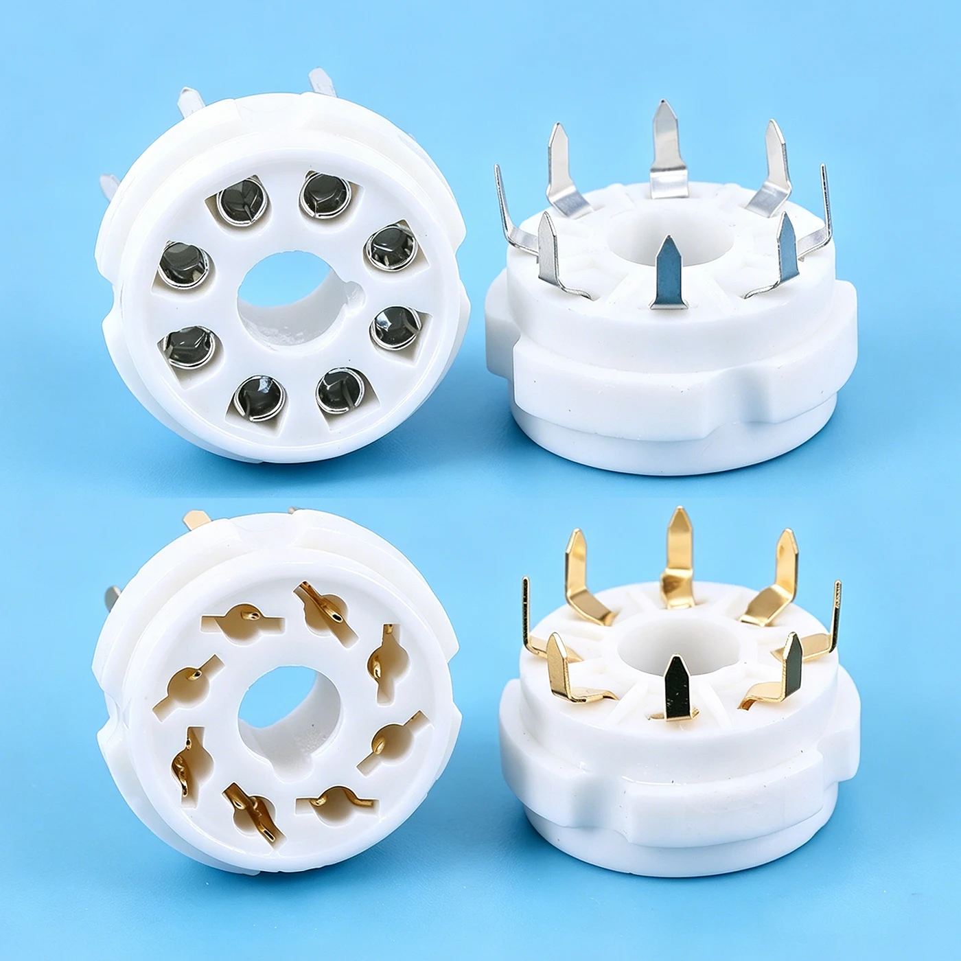 Soquete de Tubo Cerâmico 8PIN para Montagem em PCB para KT66 KT88 6SL7 6SN7 6CA7 EL34 GZ34 5AR4 5U4G 6J7 6SJ7 Amplificador de Vácuo