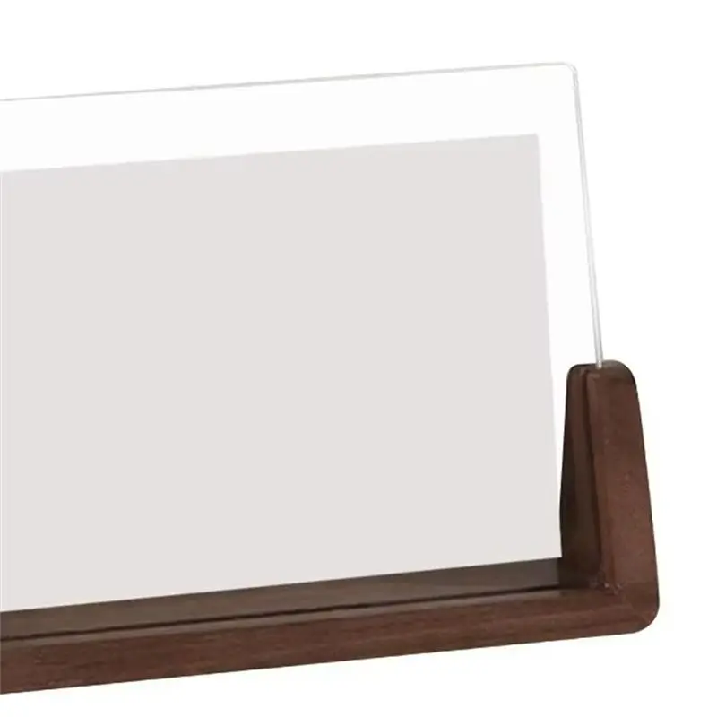 B52C Office Decor Desktop Wood Acrylic U Shape Transparent Frame Walnut/Beech Photo Frame Wedding Pictures Frame 10.2X15.2Cm-1