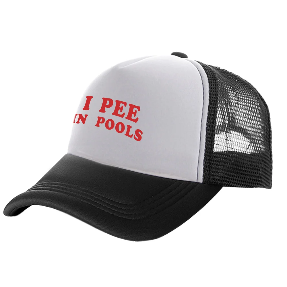 I Pee in Pools Trucker Cap Men Funny Baseball Cap Cool Summer Unisex Mesh Net Caps MZ-503