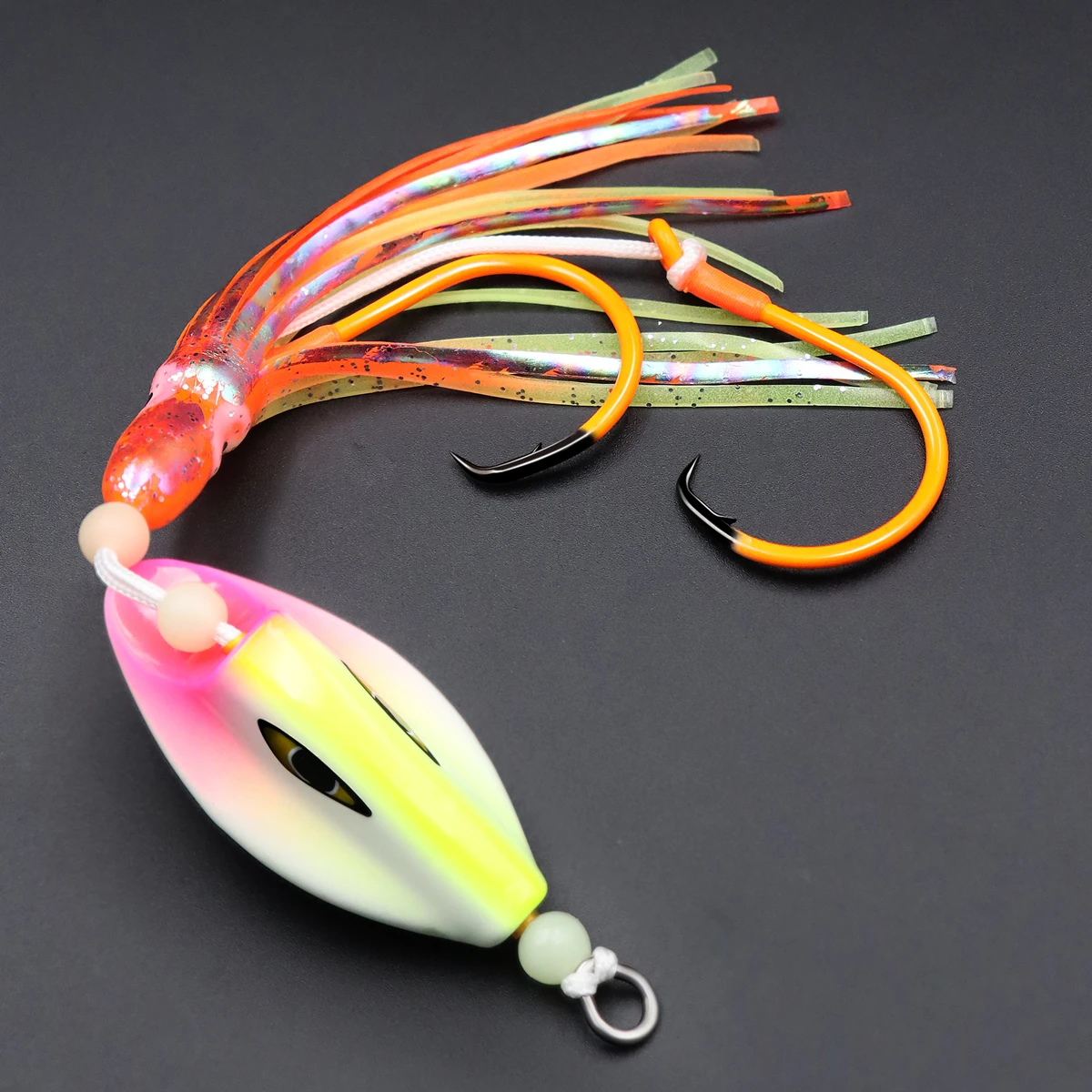 ZYZHE Meeresangel-Hybrid-Jig 100g 150g 200g Tiefsee-Bootsangelköder für Thunfisch, Marlin, Schwertfisch, Salzwasser-Köder-Rigs – Detail 6