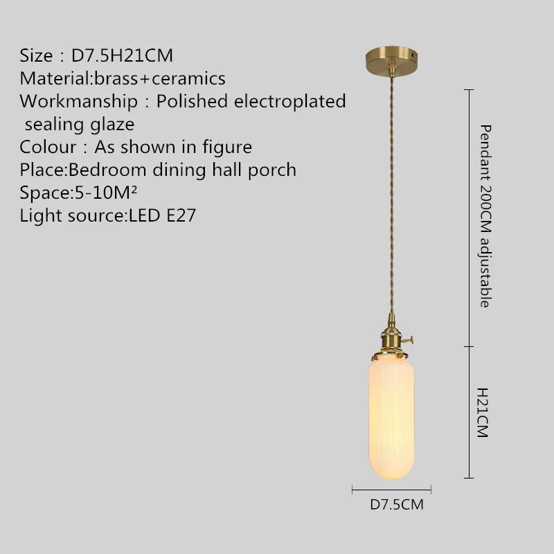 SEAN скандинавский латунный подвесной светильник, просто креативная керамика, подвесная светодиодная люстра для дома, столовой, спальни, прикроватная тумбочка