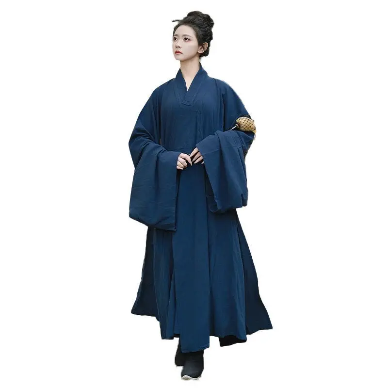 

2025 обновленный оригинальный даосский халат для мужчин и женщин, традиционный натуральный костюм династии Мин, винтажный дзен-храм, накидка для медитации, даосизм