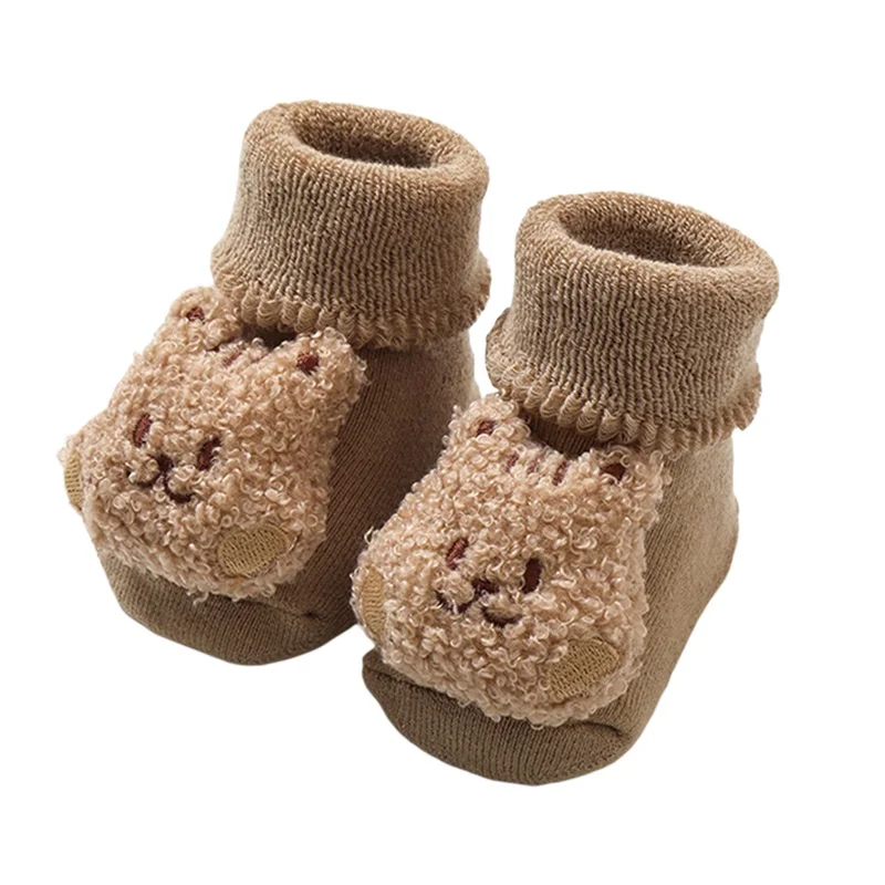 Newborn Baby Boys Girls Booties Socks Non Skid Soft Sole Infant Toddler Warm Slipper Crib Shoes Christmas Gifts