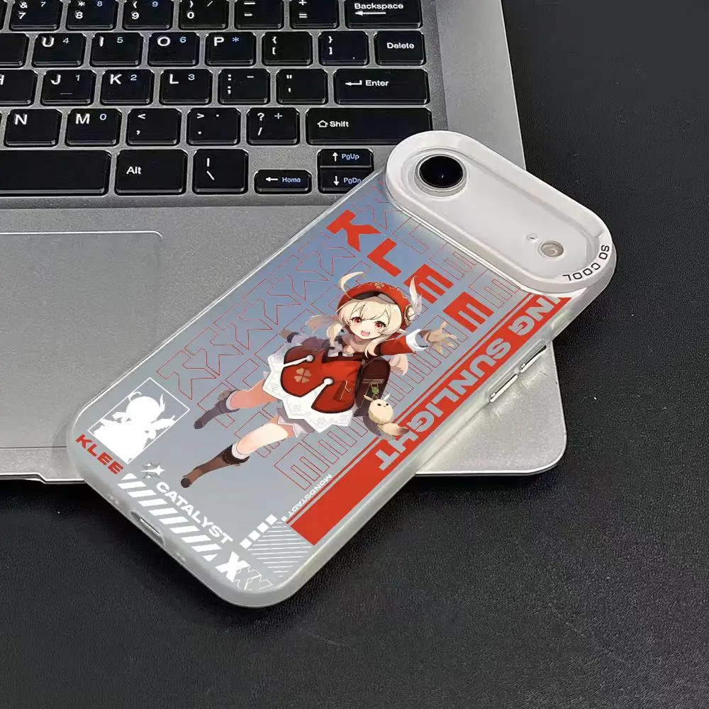 جينشين تأثير دور لطيف قضية الهاتف آيفون 17 16 15 14 13 12 11 برو ماكس الهواء ماتي ليزر أورورا للصدمات فوندا