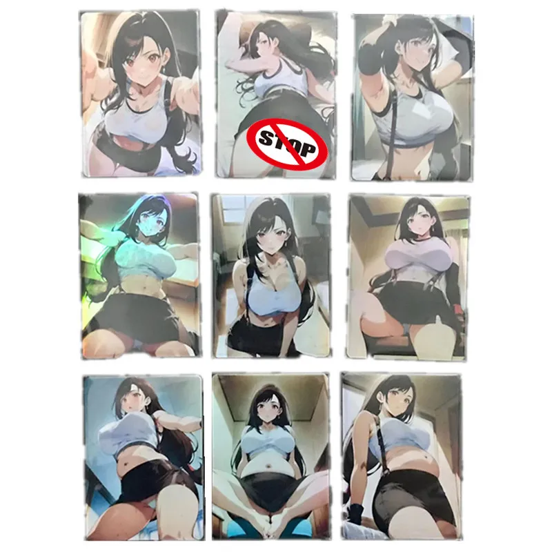 

9 шт./компл., домашняя аниме-игровая карта Final Fantasy VII Tifa ACG, сексуальная телесная карта, серия фанатов, игровая игрушка, подарок, коллекционная карта комиксов