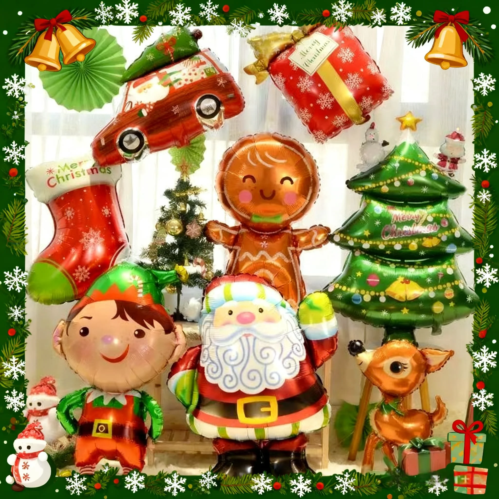 

Snowman Christmas Tree Foil Helium Balloons for Eve Xmas New Year Holiday Party Background wall Inflatable Outdoor Decorations