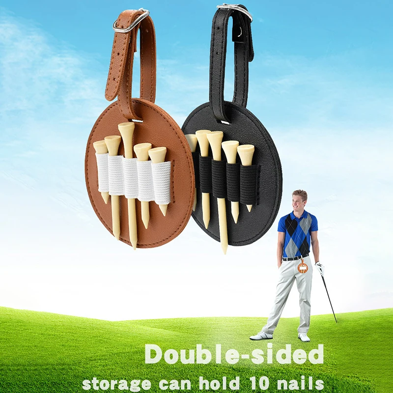 Leather Golf Tees Holder With Belt Clip Golfs Tee Carrier Portable Golf Tees Storage Bags Golfs Training Equipment