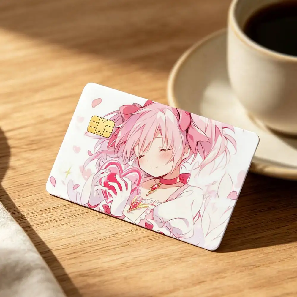 P-Puella M-Magi Madoka Magica HD Waterproof Card Skins Protective Stickers for Credit Bank Game