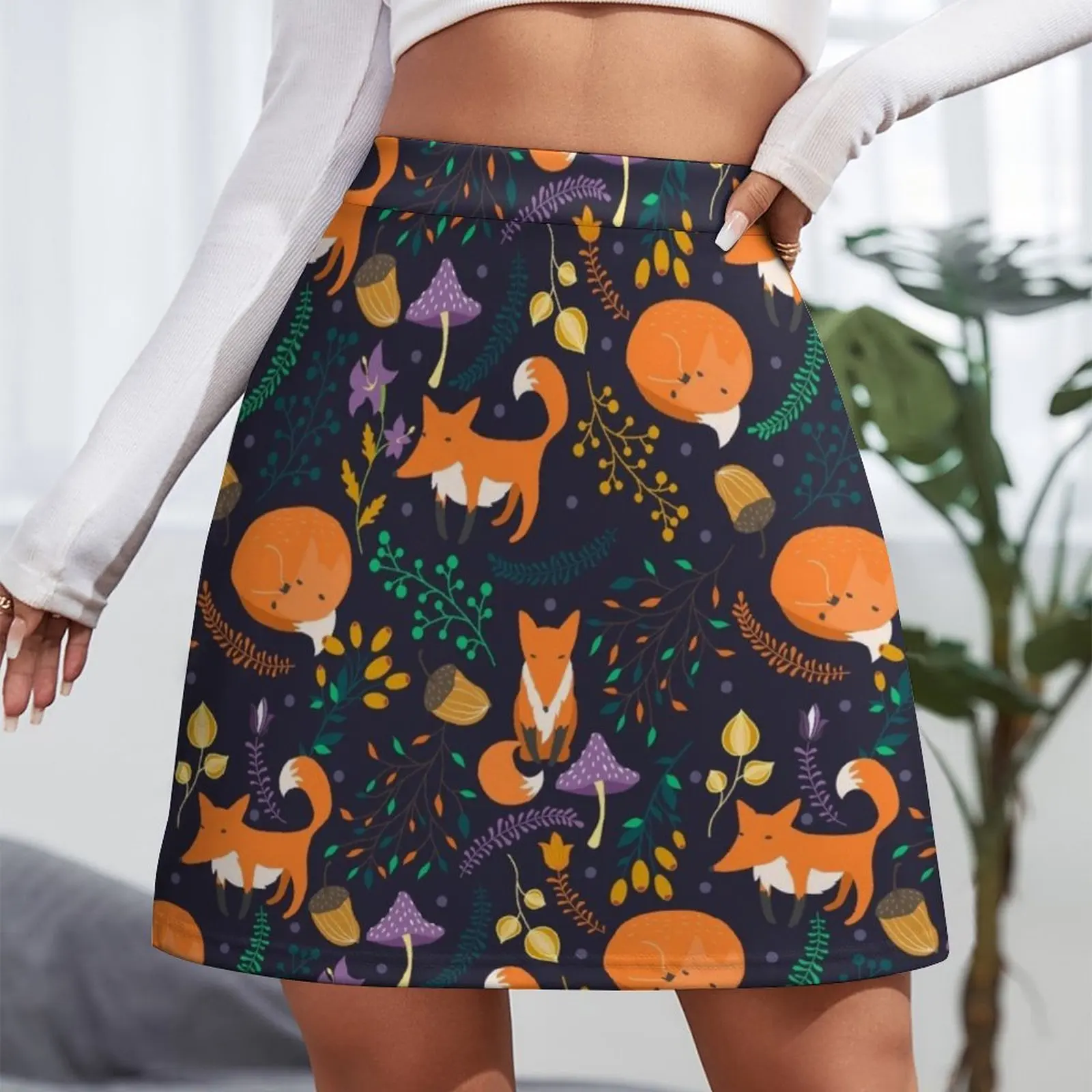 Foxes in the magic forest Mini Skirt Skirt for girls dress women summer