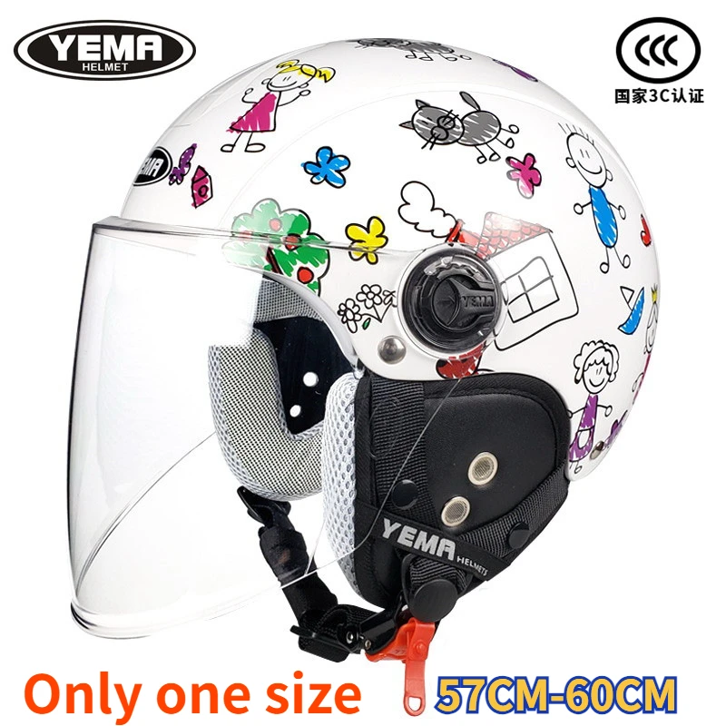 

YEMA Electric Bicycle Sunscreen Half Helmet for Men Women Portable Riding Helmet Motorbike Helmet Casco De Moto57-60cm