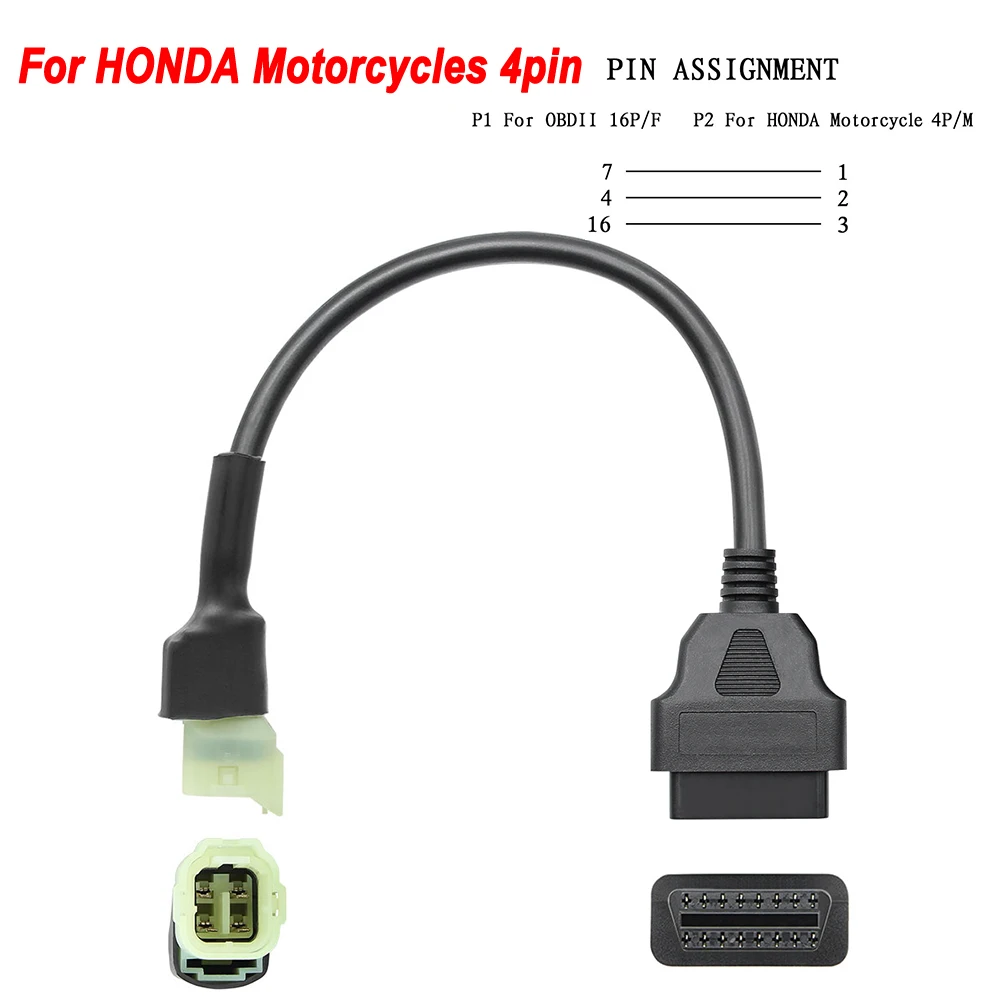 Para KTM motocicleta OBD 2 cable de extensión conector OBD2 para YAMAHA para HONDA Moto para SUZUKI para Ducati para Kawasaki