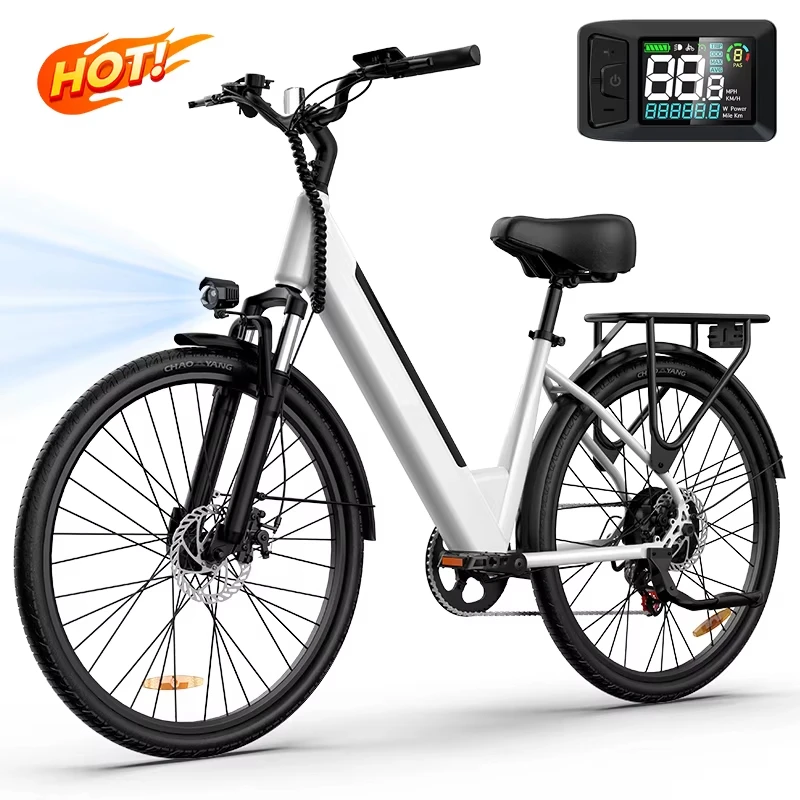 URLIFE E26 Volwassen Elektrische Fiets 750W Piekmotor 48V 10.4Ah Lithium Batterij Elektrische Fiets 26*1.95" Banden Elektrische Fiets voor woon-werkverkeer