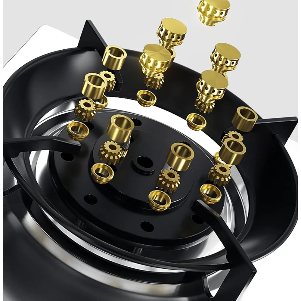 Burner Gas Cooker Gas hob Built-in Gas Hob, Home Kitchen Gas Stove ，13-Cavity Blaze Burner， 8000W, Intelligent Timing, Battery D