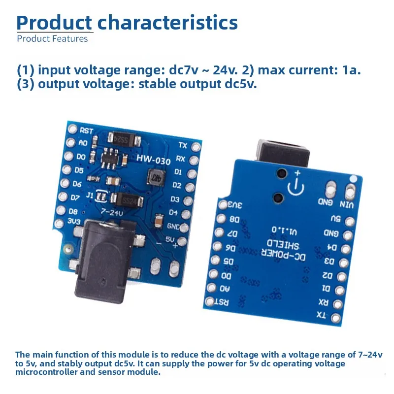 Power Shield V1.1.0 DC Power Module for D1 Mini Development Board with Stable Output