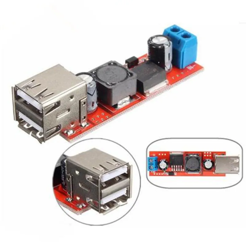 Dual USB Output 9V/12V/24V/36V Turn 5V DC-DC Car Charging 3A Step-down Regulator Module