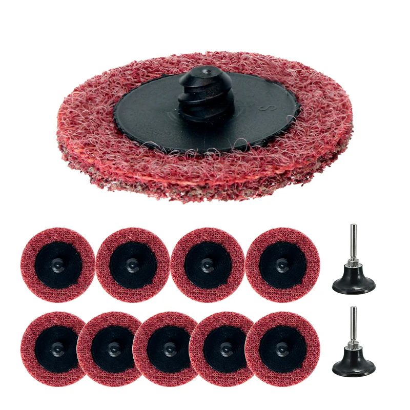 

XCAN 12PCS 2"Abrasive Disc Sanding Discs Roll Lock + Disc Pad Holder Surface Conditionin Discs R-Type Quick Change Disc G180-240
