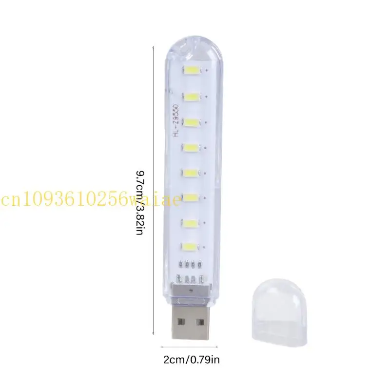652F Lâmpada USB 8 LED cluster iluminante brilhante para acampamento Night Night Reading Power Adapters Múltiplo propósito